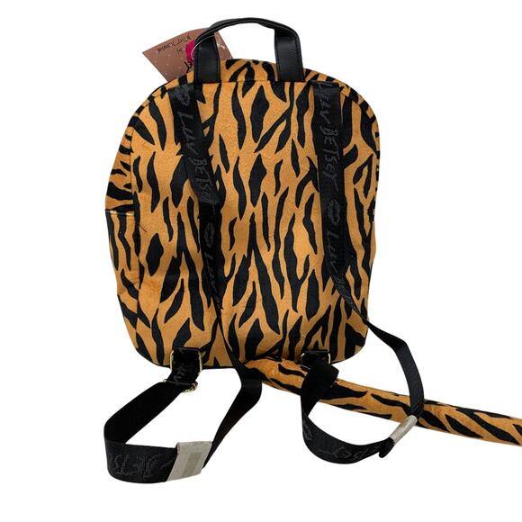 Betsey Johnson Tiger Backpack Plush Novelty Bag NWT Cute Animal Stripe